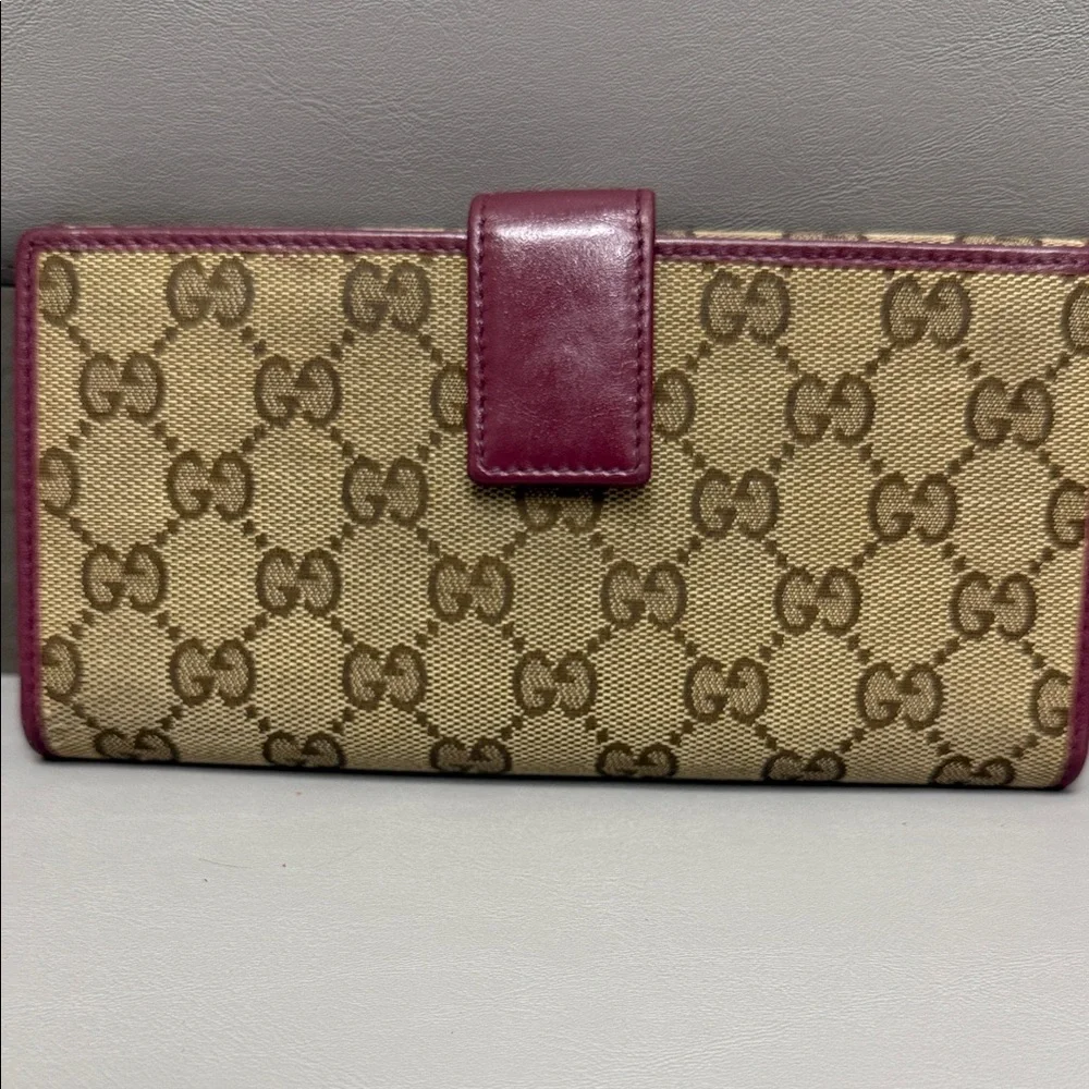 Gucci Tan and burgundy Women's Wallet - Picture 5 of 14